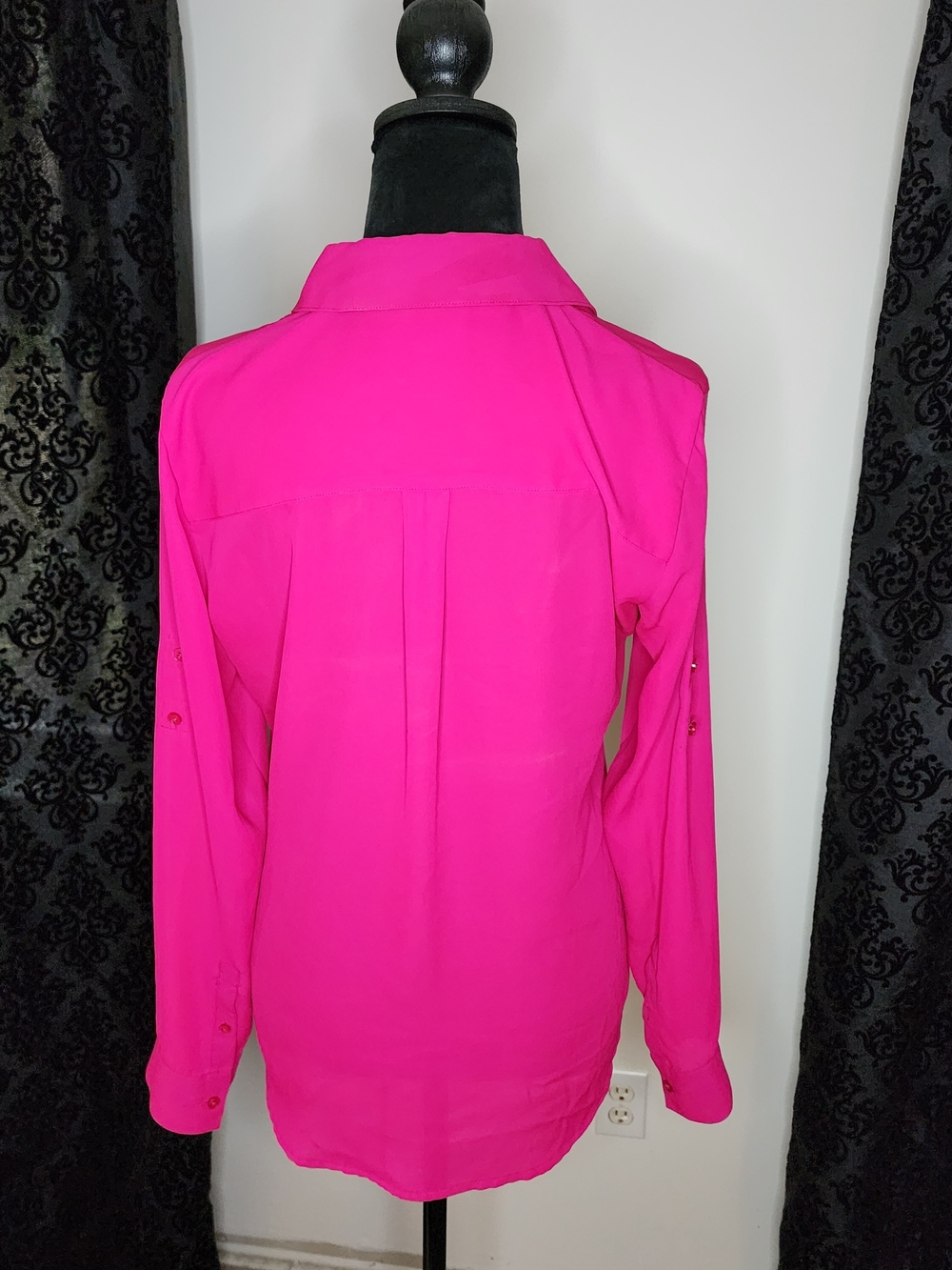 Express Women's Hot Pink Button-Front Shirt